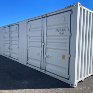 40ft Side Opening Container – 3 x Large Doors (Grey)