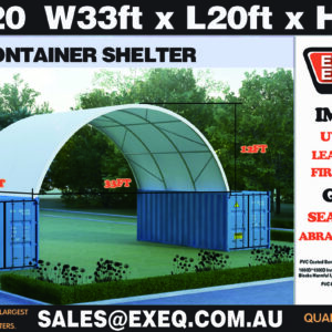 Heavy duty 20ft Container Shelter, No End Wall