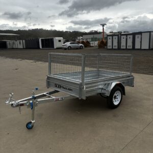 Galvanised Single Axle 7ft x 5ft Box Trailer with Cage